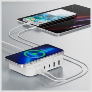 4smarts 7in1 100W Charging Station with Wireless Charging White 540570 - Image 3