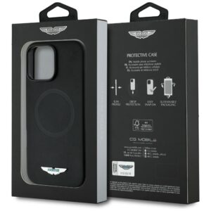 Dėklas Aston Martin HC FW Logo skirtas Apple iPhone 16 Pro MagSafe juodos spalvos - Image 8