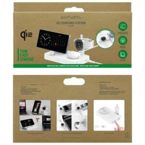4smarts Qi2 Trident Charging Station with Charger for Galaxy Watch baltos spalvos - Image 4