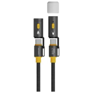Kabelis USB-C 4smarts Explorer 3in1 240W 1.5m juodos spalvos