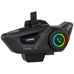 Motorcycle intercom Crown C10 Bluetooth 5.3 juodos spalvos - Image 3