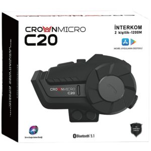 Motorcycle intercom Crown C20 Bluetooth 5.1 juodos spalvos - Image 7