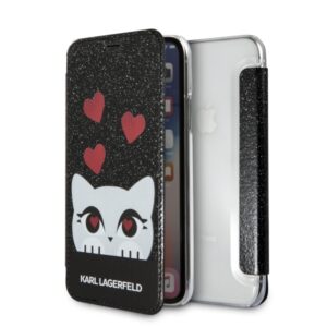 Karl Lagerfeld KLFLBKPXVDCBK Apple iPhone X juodos spalvos book Valentine