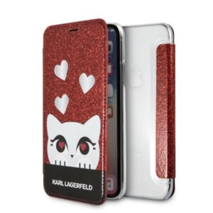 Karl Lagerfeld KLFLBKPXVDCRE Apple iPhone X/XS raudonos spalvos book Valentine