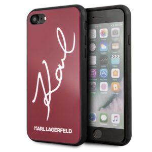 Karl Lagerfeld KLHCI8DLKSRE Apple iPhone 7/8SE 2020 / SE 2022 red kietas dėklas Signature Glitter