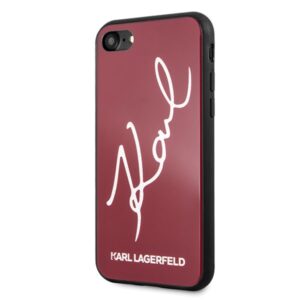 Karl Lagerfeld KLHCI8DLKSRE Apple iPhone 7/8SE 2020 / SE 2022 red kietas dėklas Signature Glitter - Image 2