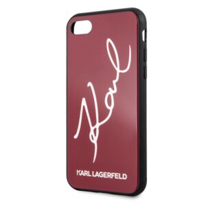 Karl Lagerfeld KLHCI8DLKSRE Apple iPhone 7/8SE 2020 / SE 2022 red kietas dėklas Signature Glitter - Image 3