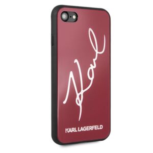 Karl Lagerfeld KLHCI8DLKSRE Apple iPhone 7/8SE 2020 / SE 2022 red kietas dėklas Signature Glitter - Image 5