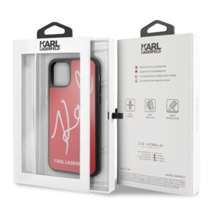 Karl Lagerfeld KLHCN58DLKSRE Apple iPhone 11Pro red kietas dėklas Signature Glitter - Image 7