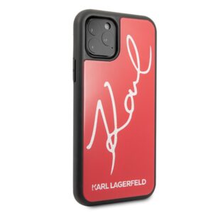 Karl Lagerfeld KLHCN58DLKSRE Apple iPhone 11Pro red kietas dėklas Signature Glitter - Image 5