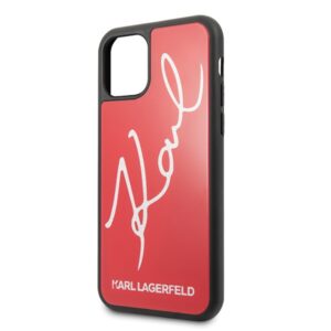 Karl Lagerfeld KLHCN65DLKSRE Apple iPhone 11 Pro Max red kietas dėklas Signature Glitter - Image 3