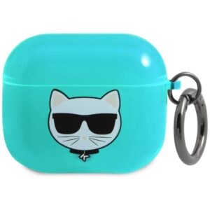 Karl Lagerfeld KLA3UCHFL AirPods 3 dėklas mėlynos spalvos Choupette