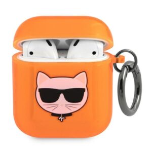Karl Lagerfeld KLA2UCHFO AirPods dėklas oranžinės spalvos Choupette