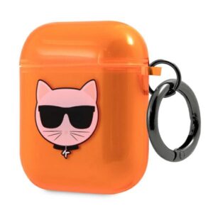 Karl Lagerfeld KLA2UCHFO AirPods dėklas oranžinės spalvos Choupette - Image 3