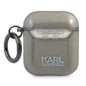 Karl Lagerfeld KLA2UCHGK AirPods dėklas juodos spalvos Glitter Choupette - Image 2