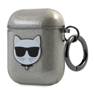 Karl Lagerfeld KLA2UCHGK AirPods dėklas juodos spalvos Glitter Choupette - Image 3