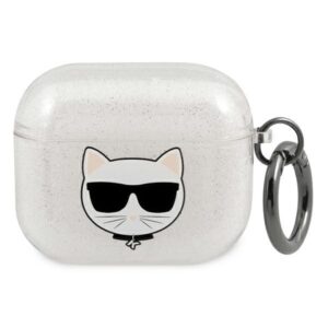 Karl Lagerfeld KLA3UCHGS AirPods 3 dėklas sidabro spalvos Glitter Choupette