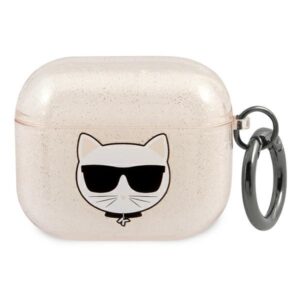 Karl Lagerfeld KLA3UCHGD AirPods 3 dėklas aukso spalvos Glitter Choupette - Image 1