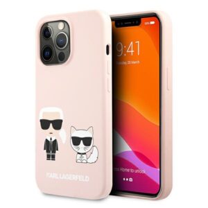 Karl Lagerfeld KLHCP13LSSKCI Apple iPhone 13 Pro / 13 6,1" kietas dėklas light rožinės spalvos Silicone Karl