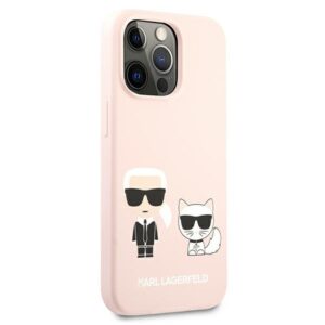 Karl Lagerfeld KLHCP13LSSKCI Apple iPhone 13 Pro / 13 6,1" kietas dėklas light rožinės spalvos Silicone Karl - Image 4