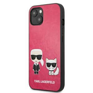 Karl Lagerfeld KLHCP13SPCUSKCP Apple iPhone 13 mini 5,4" fuchsia kietas dėklas Ikonik Karl & Choupette - Image 2