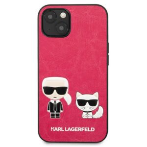 Karl Lagerfeld KLHCP13SPCUSKCP Apple iPhone 13 mini 5,4" fuchsia kietas dėklas Ikonik Karl & Choupette - Image 3