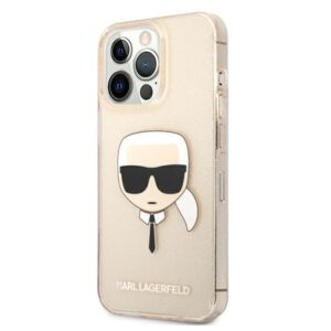 Karl Lagerfeld KLHCP13LKHTUGLGO Apple iPhone 13 Pro / 13 6,1" gold kietas dėklas Glitter Karl`s Head - Image 2