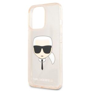 Karl Lagerfeld KLHCP13LKHTUGLGO Apple iPhone 13 Pro / 13 6,1" gold kietas dėklas Glitter Karl`s Head - Image 6