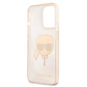 Karl Lagerfeld KLHCP13LKHTUGLGO Apple iPhone 13 Pro / 13 6,1" gold kietas dėklas Glitter Karl`s Head - Image 7