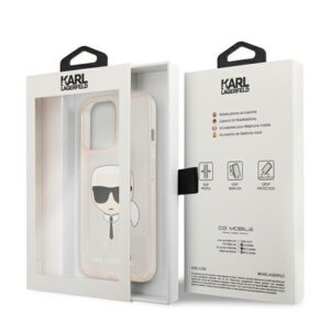 Karl Lagerfeld KLHCP13LKHTUGLGO Apple iPhone 13 Pro / 13 6,1" gold kietas dėklas Glitter Karl`s Head - Image 8