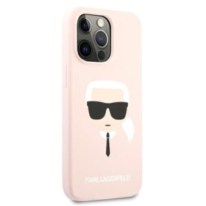 Karl Lagerfeld KLHCP13XSLKHLP Apple iPhone 13 Pro Max 6,7" light rožinės spalvos kietas dėklas Silicone Karl`s - Image 4