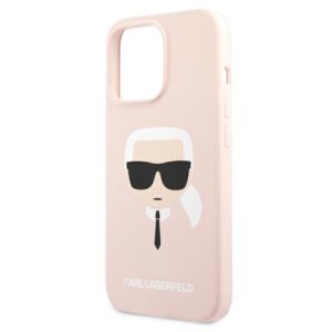 Karl Lagerfeld KLHCP13XSLKHLP Apple iPhone 13 Pro Max 6,7" light rožinės spalvos kietas dėklas Silicone Karl`s - Image 6