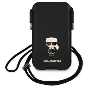 Karl Lagerfeld Torebka KLHCP12MOPHKMK6,1" juodos spalvos kietas dėklas Saffiano Ikonik Karl`s - Image 2
