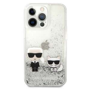 Karl Lagerfeld KLHCP13XGKCS 13 Pro Max 6,7" silver kietas dėklas Liquid Glitter Karl&Choupette - Image 3
