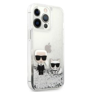 Karl Lagerfeld KLHCP13XGKCS 13 Pro Max 6,7" silver kietas dėklas Liquid Glitter Karl&Choupette - Image 4