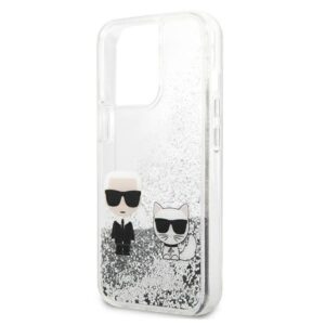 Karl Lagerfeld KLHCP13XGKCS 13 Pro Max 6,7" silver kietas dėklas Liquid Glitter Karl&Choupette - Image 6