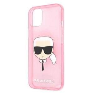 Karl Lagerfeld KLHCP13SKHTUGLP Apple iPhone 13 mini 5,4" rožinės spalvos kietas dėklas Glitter Karl`s Head - Image 6