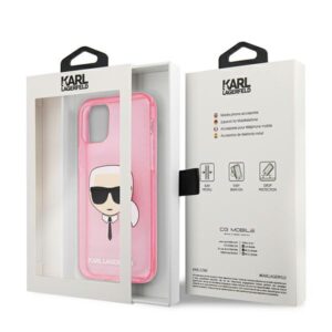Karl Lagerfeld KLHCP13SKHTUGLP Apple iPhone 13 mini 5,4" rožinės spalvos kietas dėklas Glitter Karl`s Head - Image 8