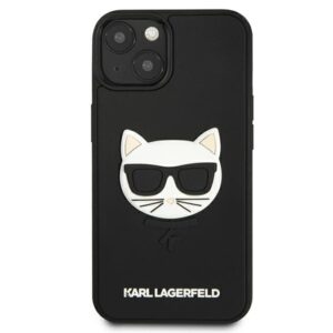 Karl Lagerfeld KLHCP13SCH3DBK 13 mini 5,4" juodos spalvos kietas dėklas 3D Rubber Choupette - Image 3