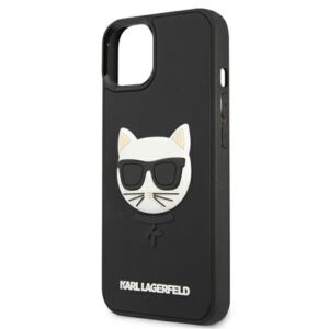 Karl Lagerfeld KLHCP13SCH3DBK 13 mini 5,4" juodos spalvos kietas dėklas 3D Rubber Choupette - Image 6