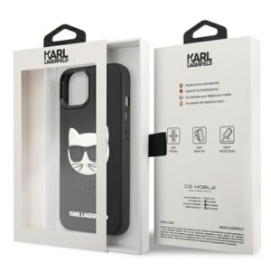 Karl Lagerfeld KLHCP13SCH3DBK 13 mini 5,4" juodos spalvos kietas dėklas 3D Rubber Choupette - Image 8
