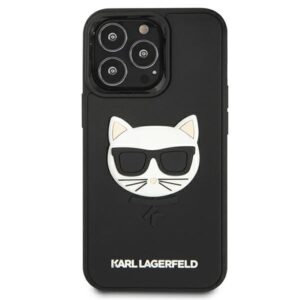 Karl Lagerfeld KLHCP13LCH3DBK 13 Pro /13 6,1" juodos spalvos kietas dėklas 3D Rubber Choupette - Image 3