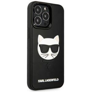 Karl Lagerfeld KLHCP13LCH3DBK 13 Pro /13 6,1" juodos spalvos kietas dėklas 3D Rubber Choupette - Image 4