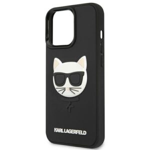 Karl Lagerfeld KLHCP13LCH3DBK 13 Pro /13 6,1" juodos spalvos kietas dėklas 3D Rubber Choupette - Image 6