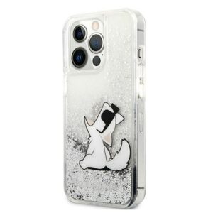 Karl Lagerfeld KLHCP13XGCFS Apple iPhone 13 Pro Max 6,7" silver kietas dėklas Liquid Glitter Choupette F - Image 2