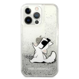 Karl Lagerfeld KLHCP13XGCFS Apple iPhone 13 Pro Max 6,7" silver kietas dėklas Liquid Glitter Choupette F - Image 3