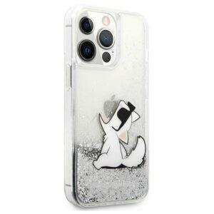 Karl Lagerfeld KLHCP13XGCFS Apple iPhone 13 Pro Max 6,7" silver kietas dėklas Liquid Glitter Choupette F - Image 4