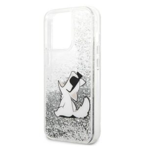 Karl Lagerfeld KLHCP13XGCFS Apple iPhone 13 Pro Max 6,7" silver kietas dėklas Liquid Glitter Choupette F - Image 6