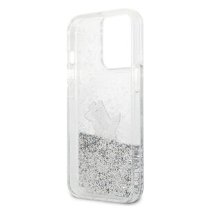 Karl Lagerfeld KLHCP13XGCFS Apple iPhone 13 Pro Max 6,7" silver kietas dėklas Liquid Glitter Choupette F - Image 7