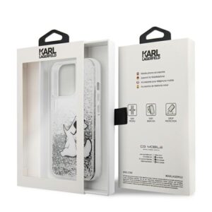 Karl Lagerfeld KLHCP13XGCFS Apple iPhone 13 Pro Max 6,7" silver kietas dėklas Liquid Glitter Choupette F - Image 8